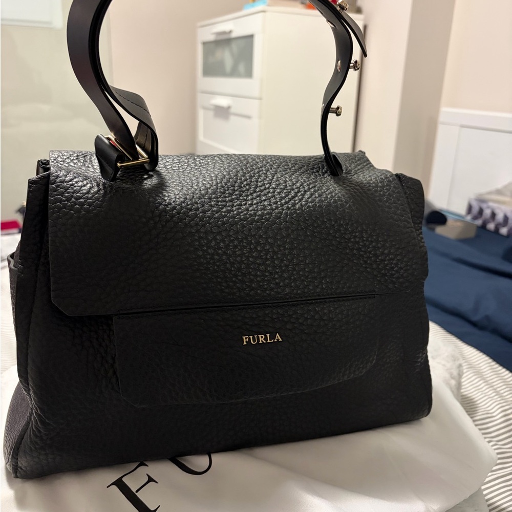 Furla Black Leather Handbag